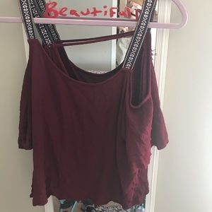 Maroon top